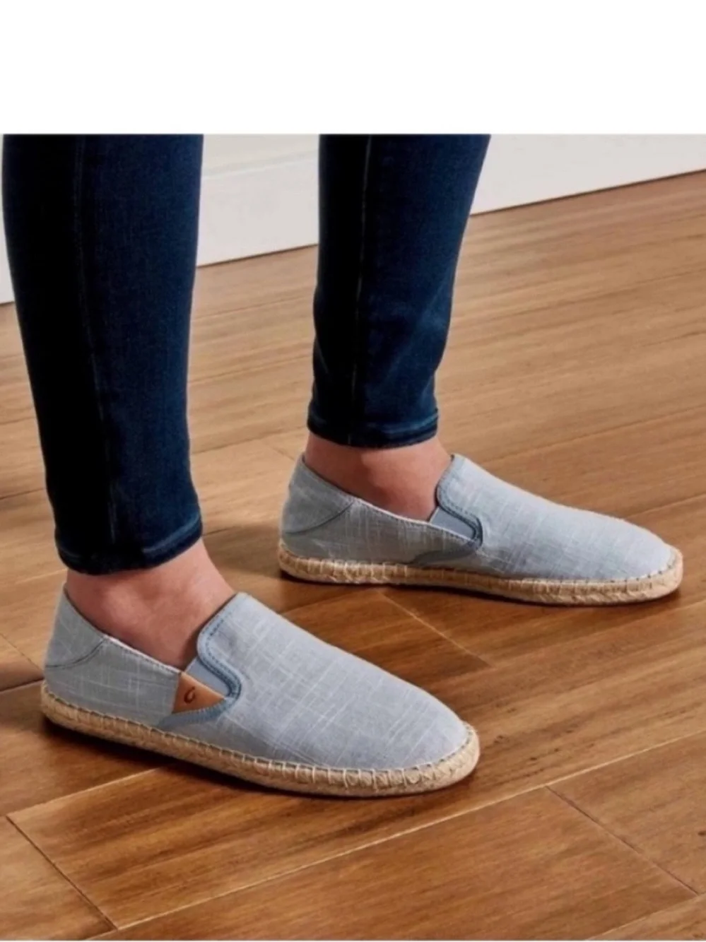 OLUKAI Kaula Pa'a Kapa Convertible Espadrille Shoes Blue Size 6.5W